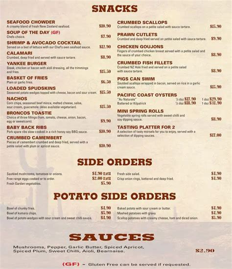 broncos steakhouse manukau menu.